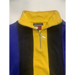 Tommy Hilfiger Vintage Colorblock Unique Men’s Small Vertical Stripe 1/4 Zip S